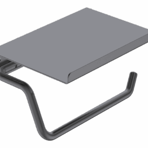 Porta-rollo black gun metal de papel higiénico con repisa