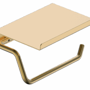 Porta-rollo oro cepillado de papel higiénico con repisa