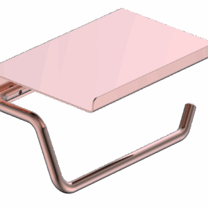 Porta-rollo oro rosa cepillado de papel higiénico con repisa