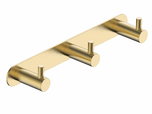 Percha triple oro cepillado