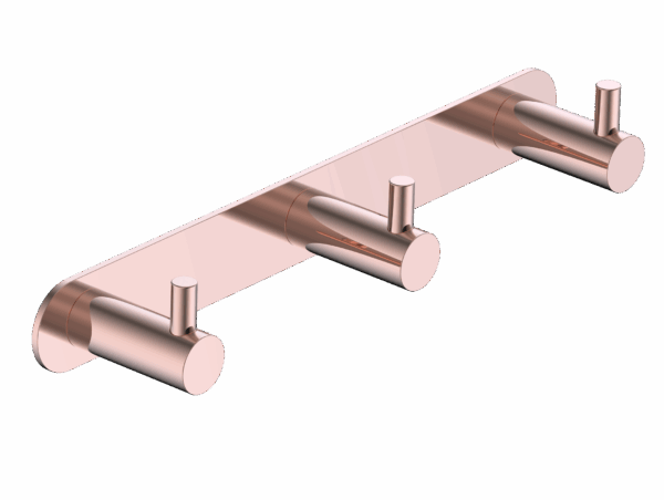 Percha triple oro rosa cepillado