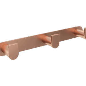 Percha triple oro rosa cepillado