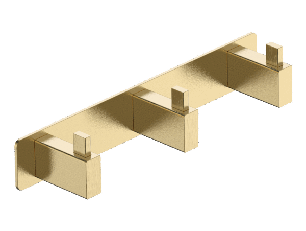Percha triple oro cepillado