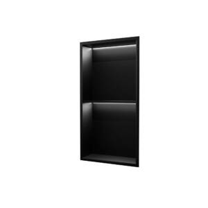 Hornacina vertical con luz led en negro mate