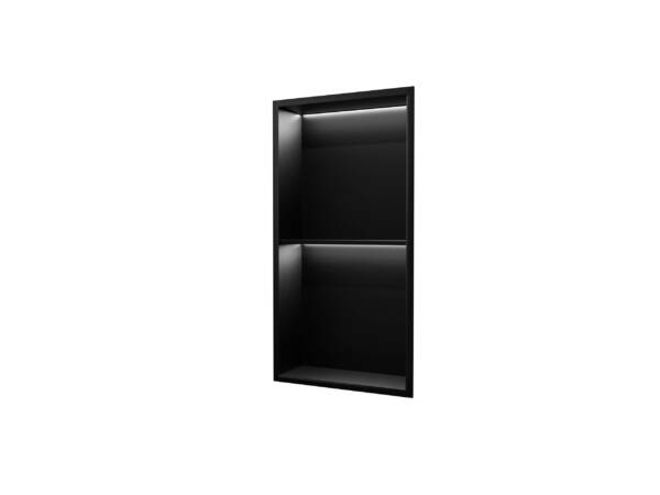 Hornacina vertical con luz led en negro mate