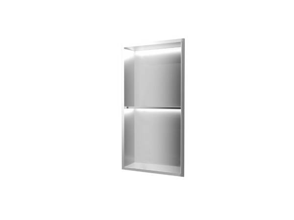 Hornacina vertical con luz led en níquel cepillado