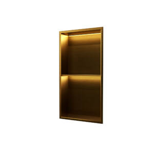 Hornacina vertical con luz led en oro cepillado