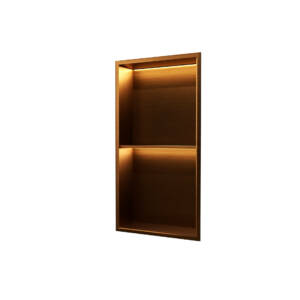Hornacina vertical con luz led en oro rosa cepillado