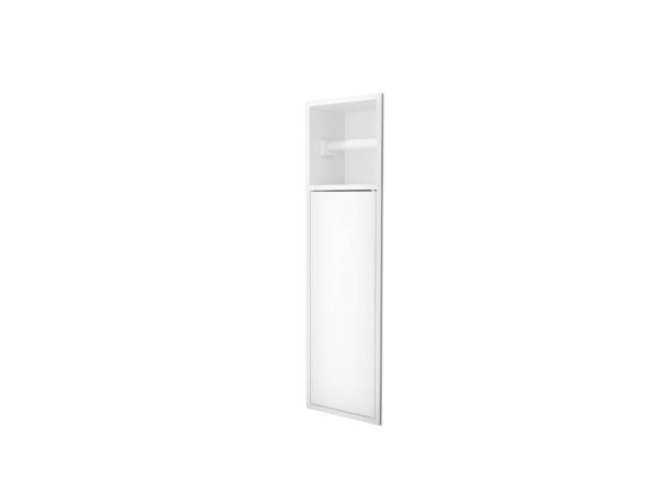 Hornacina vertical para escobillero y porta-rollo en blanco mate
