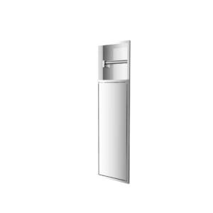 Hornacina vertical para escobillero y porta-rollo en níquel cepillado