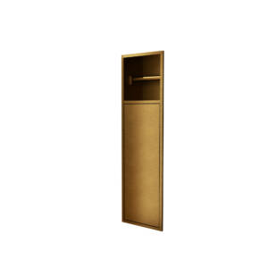 Hornacina vertical para escobillero y porta-rollo en oro cepillado