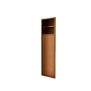 Hornacina vertical para escobillero y porta-rollo en oro rosa cepillado